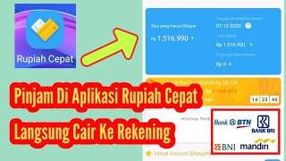 Pinjam Uang Di Aplikasi Rupiah Cepat Langsung Cair Ke ATM | Terbaru 2020