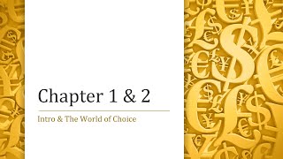 Economics 115: Chapters 1 & 2 (OpenStax)