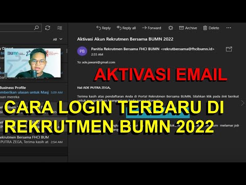 CARA LOGIN TERBARU DI REKRUTMEN BERSAMA BUMN FHCI 2022 VERIFIKASI EMAIL BUMN