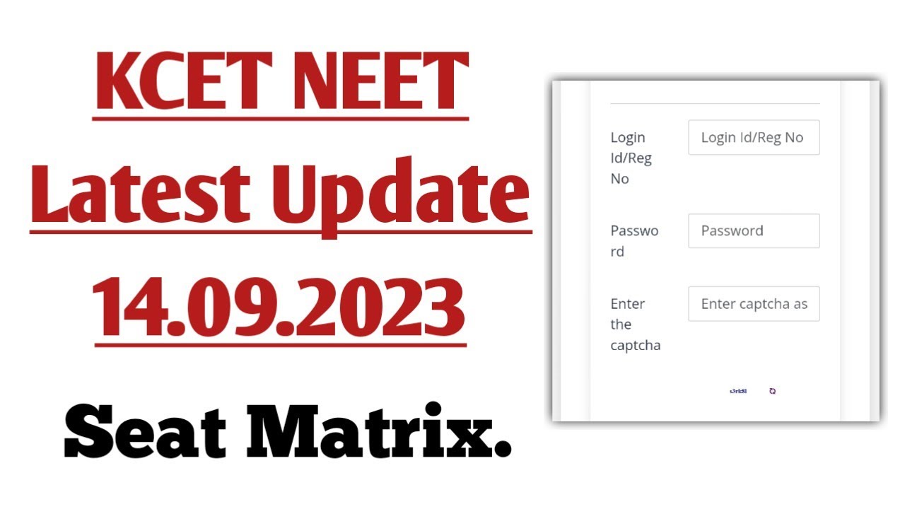 KCET NEET 2023 Latest Update Today - 14.09.2023
