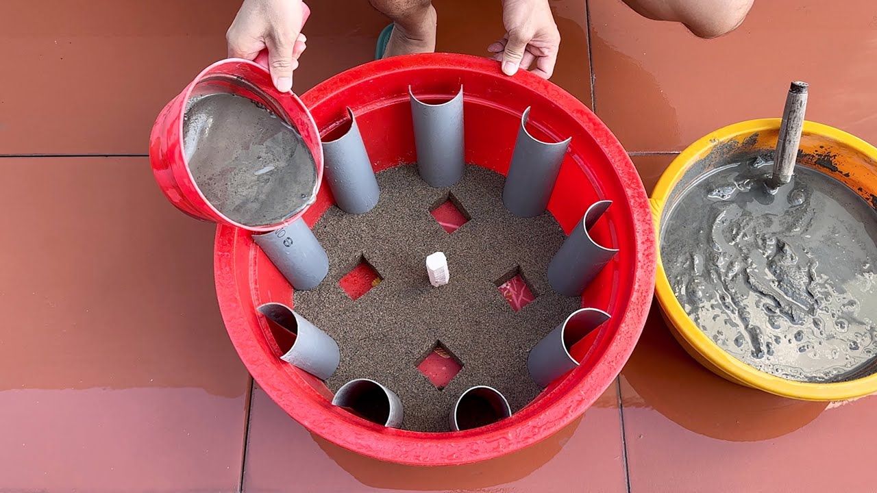 Creative Ideas - How To Make Beautiful Flower Pots From Cement And Cardboard To Decorate Your Garden