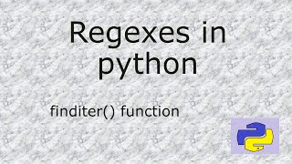 Regexes in Python : finditer() function