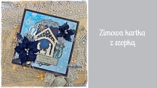 Zimowa kartka z szopką
