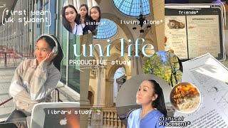 UNI LIFE ✨ :  productive study with me, library study, my week in optometry school 👓