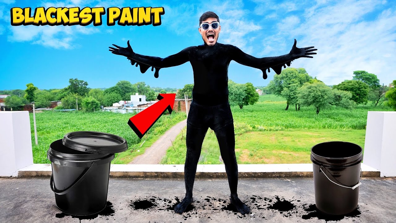 I Painted Myself in Blackest Paint | दुनिया का सबसे काला पेंट😱| Funny Public Reaction