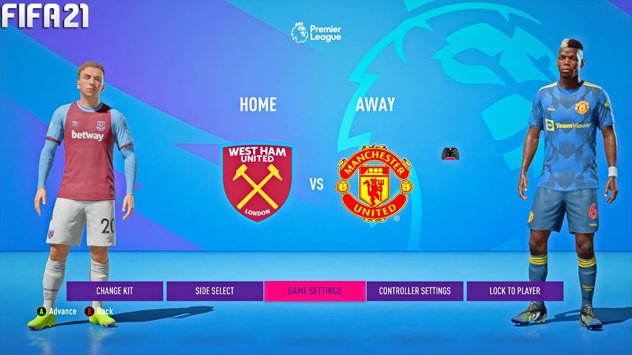 West Ham vs Manchester United Premier League 2021/22 Season FIFA 21
