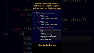 Multiple Inheritance in Python.. #pythonforbeginners #coding #pythontutorial #codeflow #coderslife