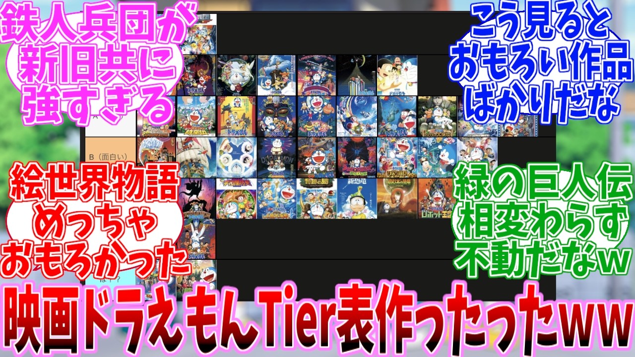 【2025年最新版】映画ドラえもんのTier表ｗｗｗｗｗｗｗｗｗｗｗｗｗ
