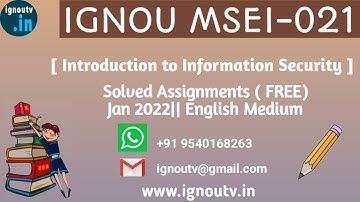 IGNOU MSEI-021 Solved Assignment Jan 2022 [FREE] || MSEI-021 || IGNOU PGDIS || IGNOU TV || IGNOU ||