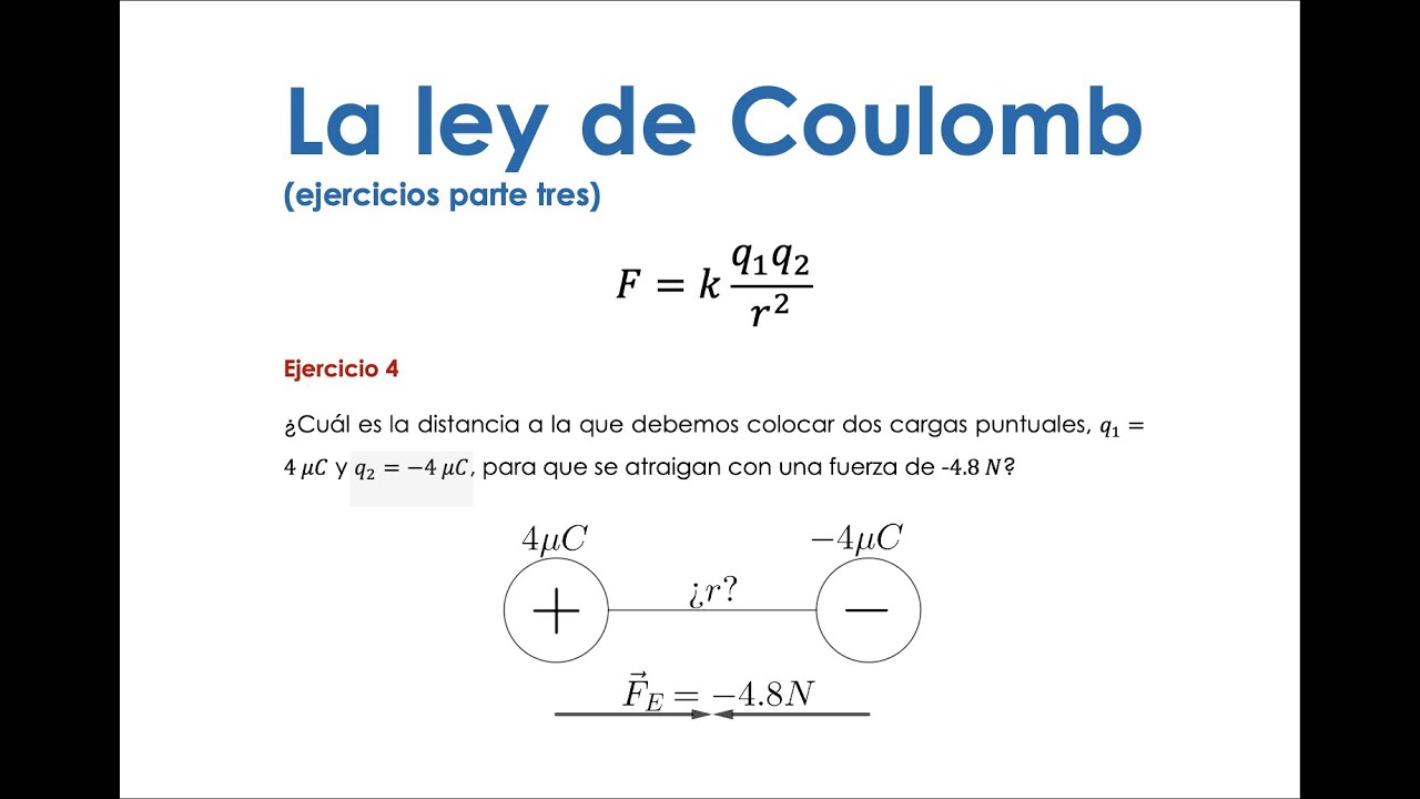 Ley de Coulomb. Ejercicios resueltos parte 3 - YouTube