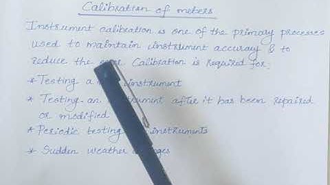 Calibration of measuring instruments