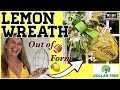 Lemon Wreath out of Dollar Tree Football Wreath Form | Dollar Tree DIY | BESTIE BOW!  🍋