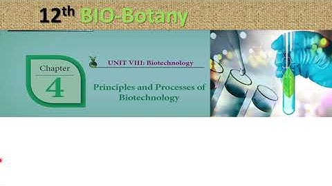 V-2....12th Bio-Botany Chapter:4 Principles and processes of biotechnology .. SCP and r DNA tech