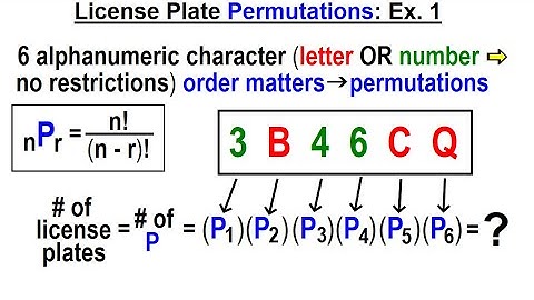 Statistics: Ch 8 Combinations and Permutations (14 of 22) License Plate Permutation: Ex. 1