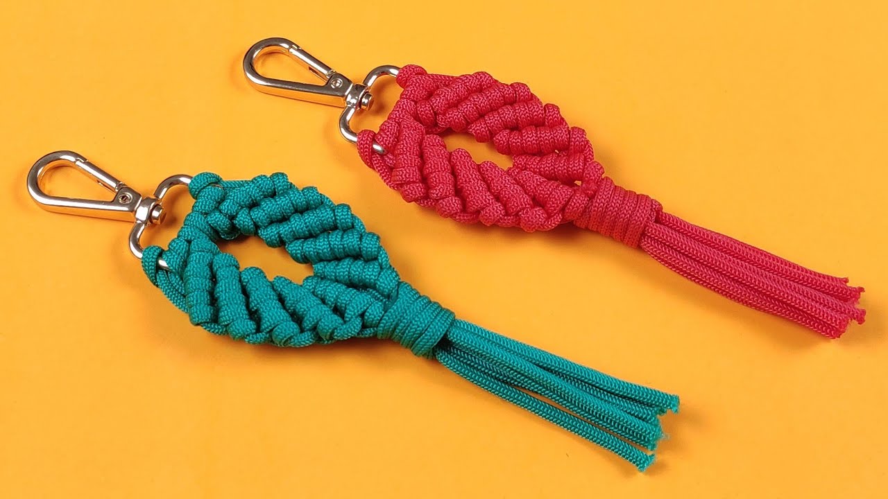 Macrame keychain tutorial | Paracord keychain tutorial | Keychain