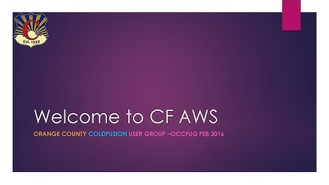 ColdFusion in the Cloud (AWS) Part 1 of 6