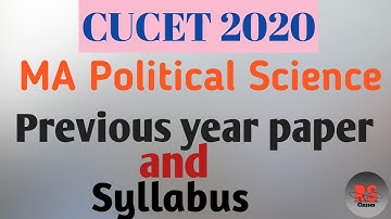 Cucet MA Political Science || Syllabus and Previous year paper|| RS Classes