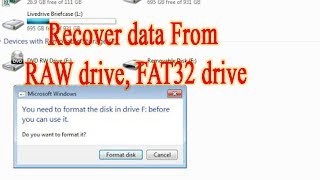 If your drive is corrupted or need to format this tutorial for you how
recover data from usb. its work 100% by tastdisk soft. can fix ...