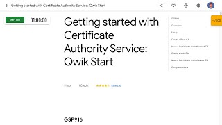 Getting started with Certificate Authority Service Qwik Start GSP916