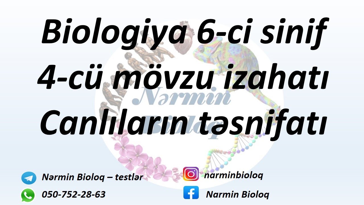 Biologiya 6-ci sinif 4-cü mövzu izahatı. Canlıların təsnifatı.