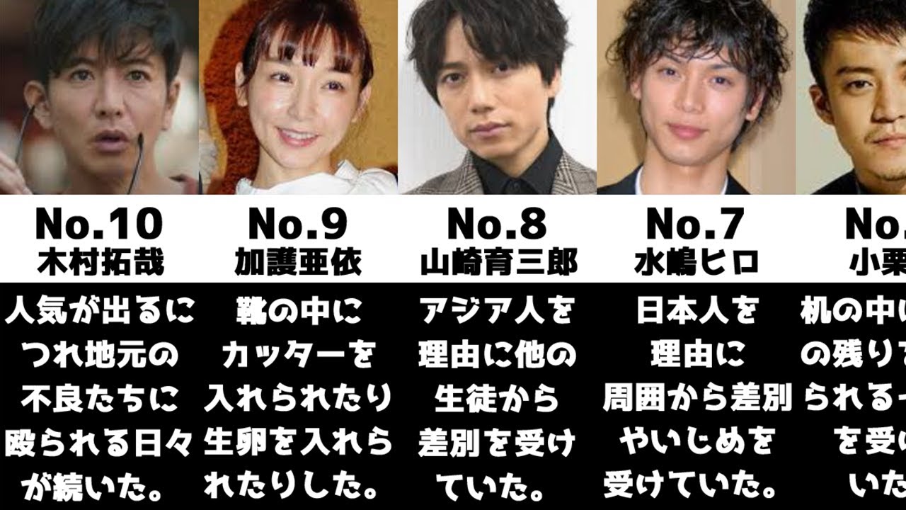 壮絶ないじめを経験した芸能人 ランキング 比較 Youtube 壮絶ないじめを経験した芸能人 ランキング 比較 Youtube