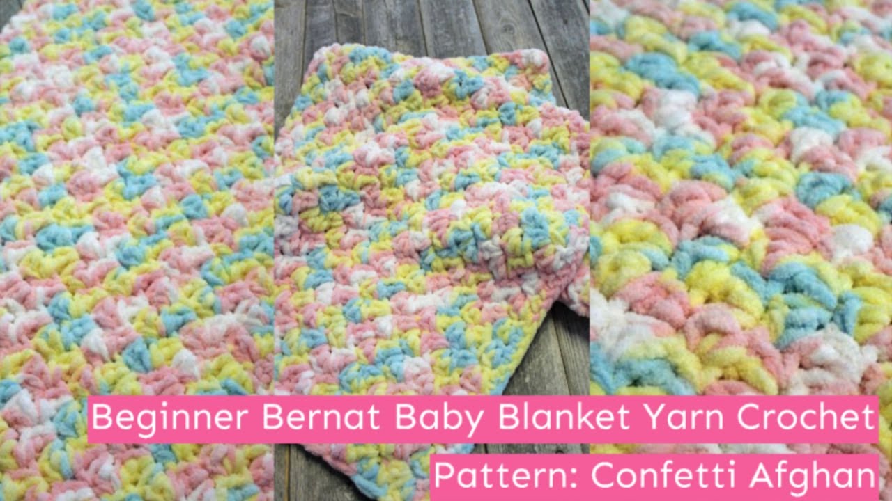 Make This Easy Beginner Bernat Baby Blanket Yarn Crochet Pattern Super Bulky Single Double Crochet