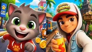 Cat Runner VS Subway Surfers Bali - Super Runner City Android iOS Gameplay  screenshot 4