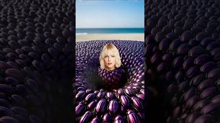 Taylor Swift trapped in millions of purple beetles rescued by farmer.  #animals​​ #women #treatment​
