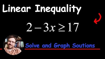 Solve a Linear Inequality with a Negative Coefficient 2 - 3x ≥ 17 with Interval Notation