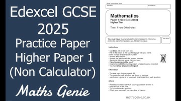 Edexcel GCSE 2025 Higher Paper 1 (Non Calculator) Revision Practice Paper
