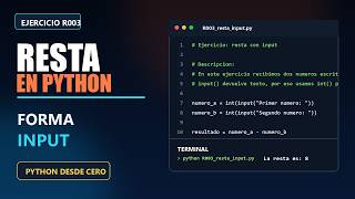 Restar dos numeros ingresados por teclado en Python | Ejercicio 3