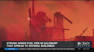 Massive Fire Forces Evacuates In Salisbury