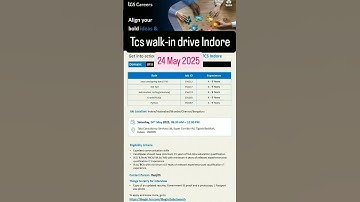 Tcs walk-in drive 24 May 2025 | Tcs indore #tcscareers #tcs #tcsjobs #tcsdelhi