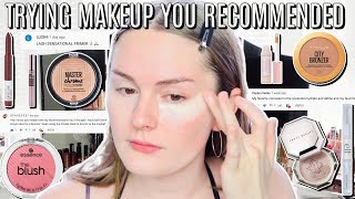 FULL FACE OF MAKEUP MY SUBSCRIBERS RECOMMENDED TO ME | TESTING DRUGSTORE MAKEUP PRODUCTS 2021