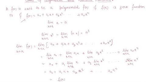 Limits of Polynomial and Rational Functions | Class 11 Mathematics Limits and Derivatives