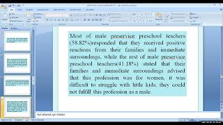 EVALUATION OF MALE PRESERVICE PRESCHOOL TEACHERS’ VIEWS ON PRESCHOOL TEACHING