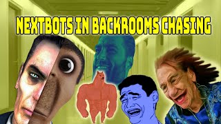 Nextbots In Backrooms Chasing Challenge