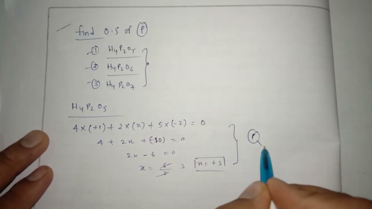 To find Oxidation State of P in H4P2O5 H4P2O6 H4P2O7 Class 11 Chemistry Ch  Redox Reaction