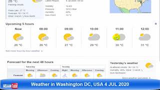 Hourly forecast for Washington, DC, USA, Saturday, JUL 4 , 2020, God willing
