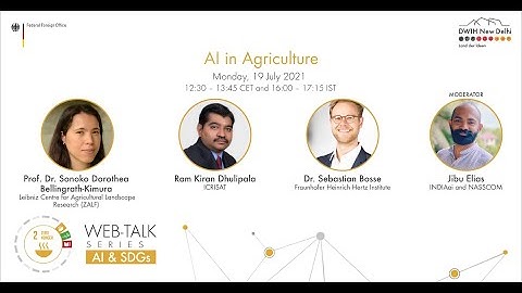 DWIH Web-Talk Series on AI & SDGs: AI in Agriculture