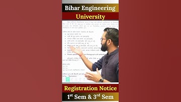 BEU Patna Latest Notice 2025 ⚠️ | B.Tech Registration Form, Documents & Fee Details #beu #semester