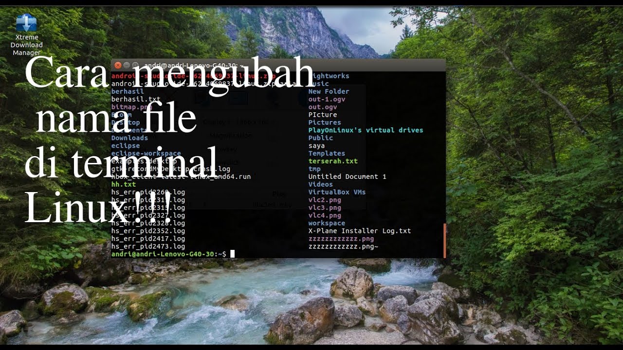 Cara mengubah nama file da direktori di terminal linux - YouTube