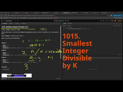 Leetcode Daily Challenge 1015. Smallest Integer Divisible by K #python #dsa
