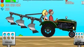 Hill Climb Racing - 🤔 Car with Plough in BEACH driving with a GIRL | GamePlay