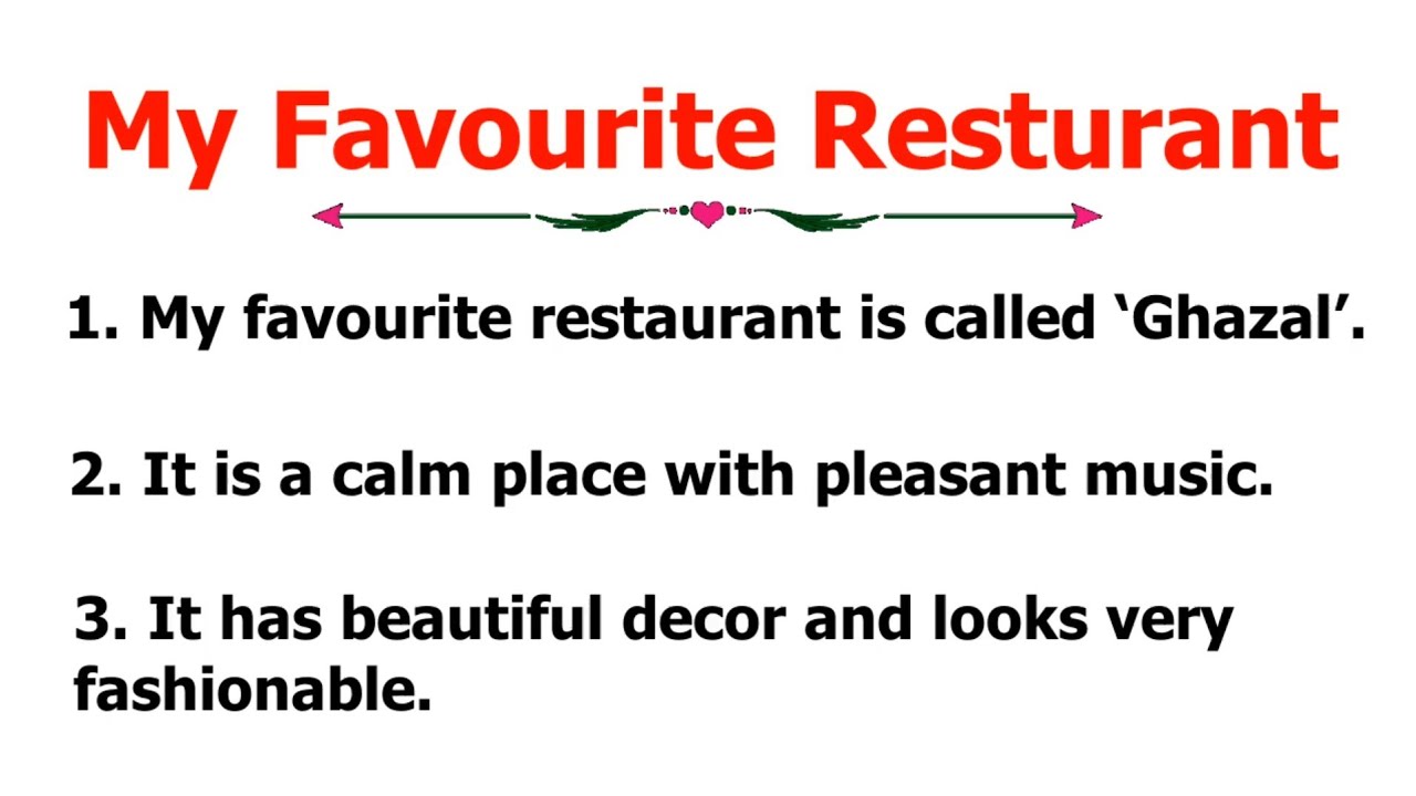 essay on my favourite restaurant in pakistan