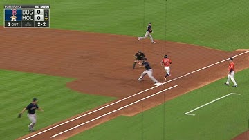 BOS@HOU: Altuve hustles and earns an infield single