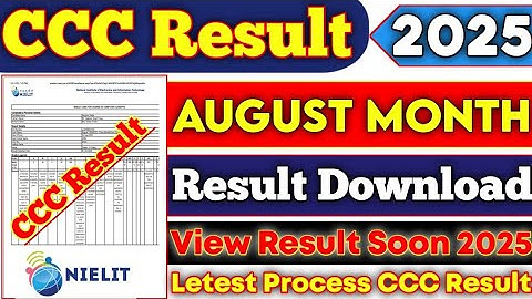 CCC Result August Month Download 2025✅ CCC Result Kaise Check Kare🔥CCC Result Download Kaise Kare.