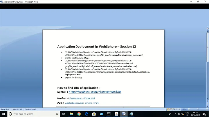 Application Deployment in WebSphere – Session 12