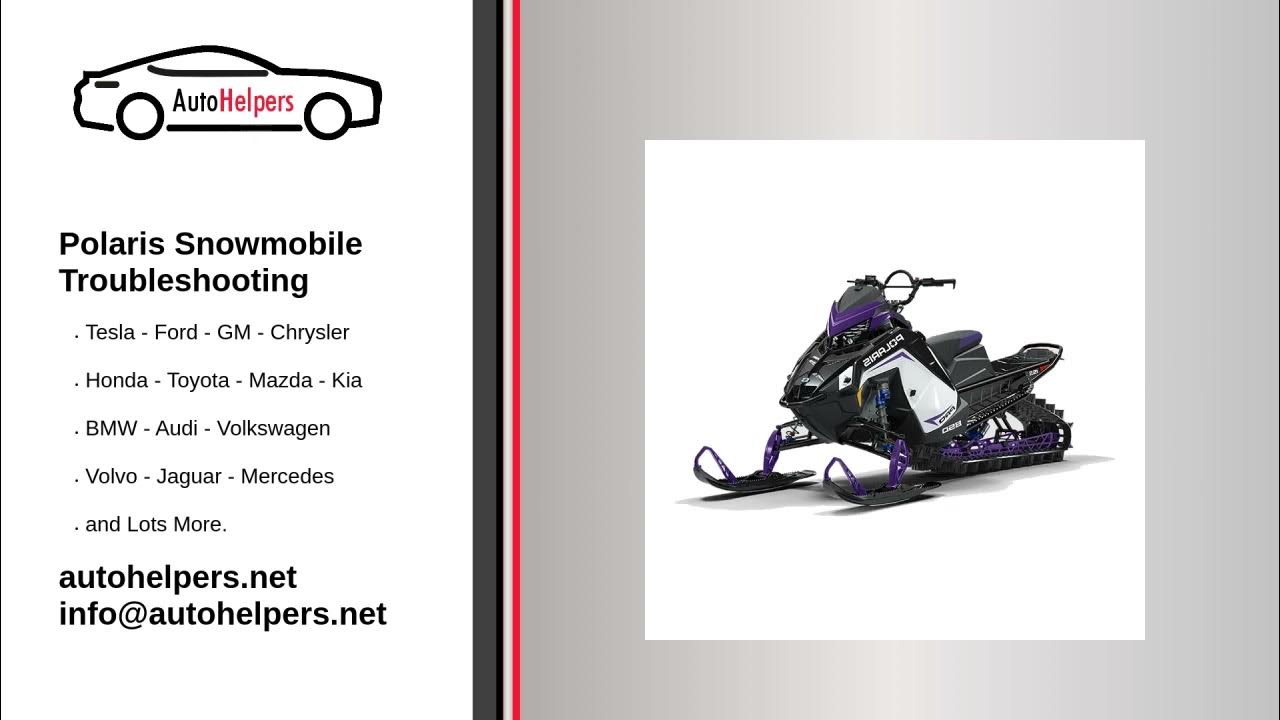 Polaris Snowmobile Troubleshooting YouTube