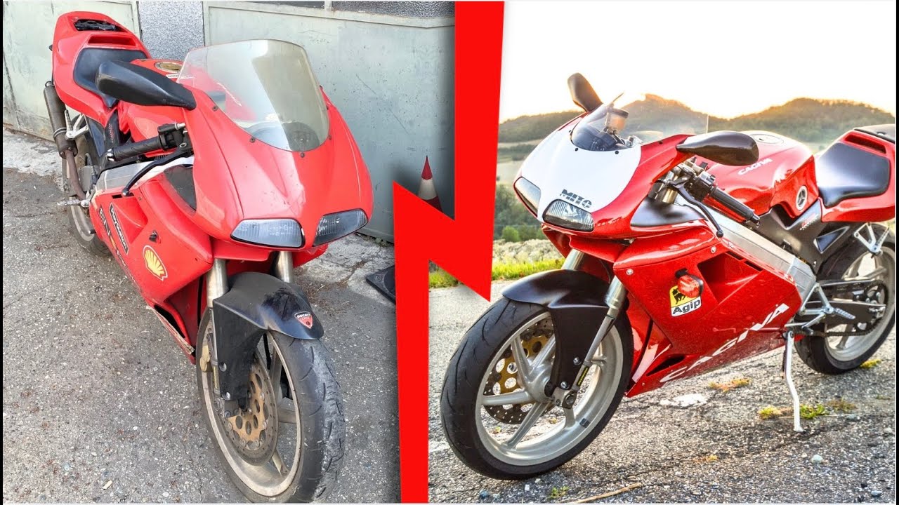 RECONSTRUCTION of an ABANDONED CAGIVA MITO 7SPEED (Start-Finish Timelapse)